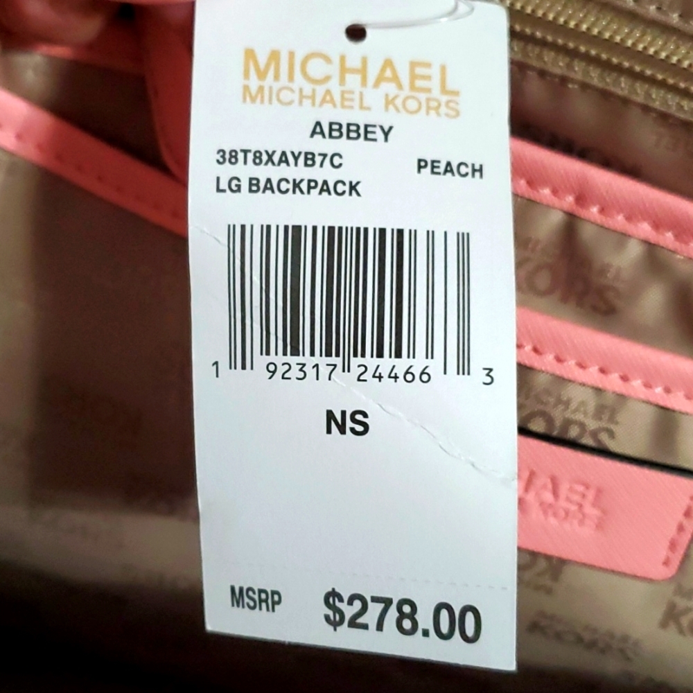 NWT MICHAEL KORS ABBEY NYLON LARGE BACKPACK 💕 - Picture 11 of 12